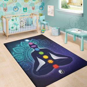 Nine Chakras Aura Print Area Rug