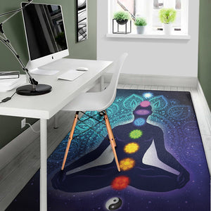 Nine Chakras Aura Print Area Rug