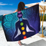 Nine Chakras Aura Print Beach Sarong Wrap