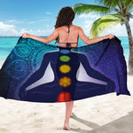Nine Chakras Aura Print Beach Sarong Wrap