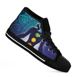Nine Chakras Aura Print Black High Top Shoes