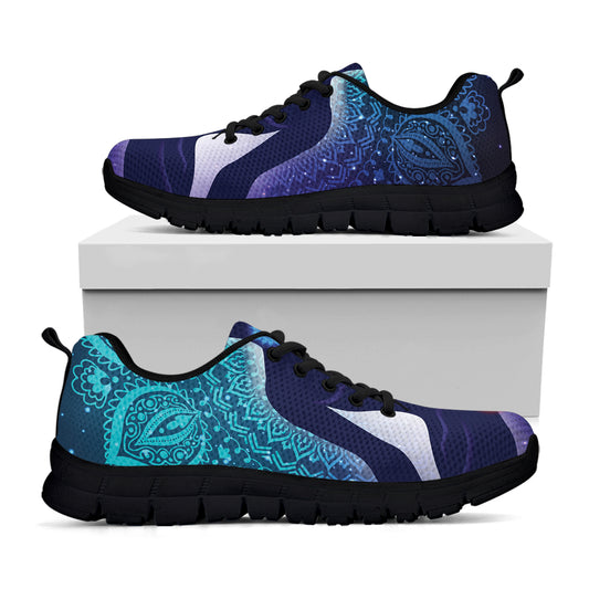 Nine Chakras Aura Print Black Sneakers