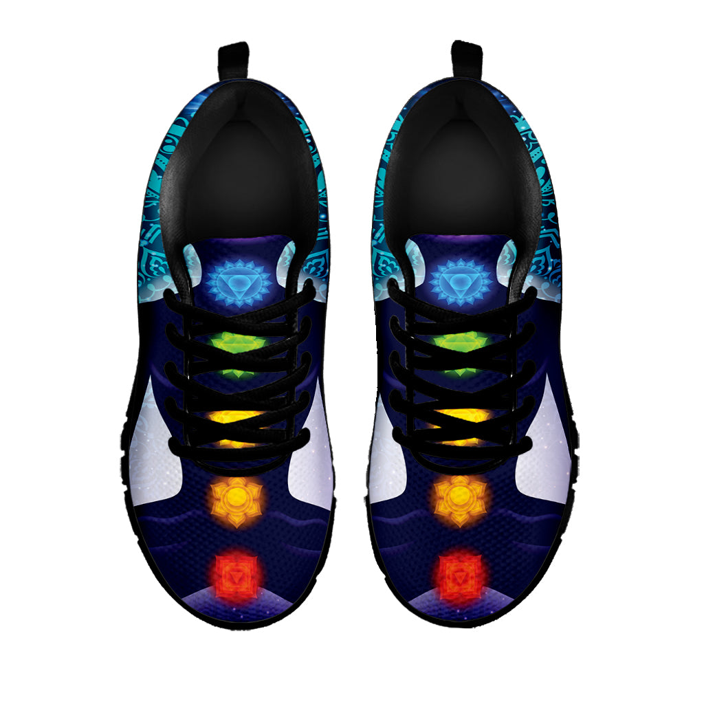 Nine Chakras Aura Print Black Sneakers