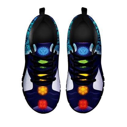 Nine Chakras Aura Print Black Sneakers