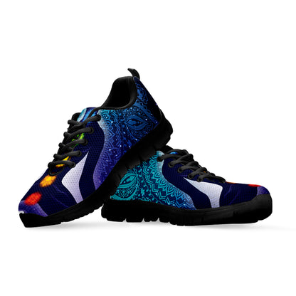 Nine Chakras Aura Print Black Sneakers