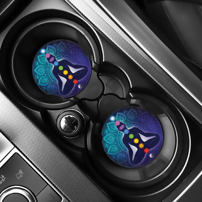 Nine Chakras Aura Print Car Coasters