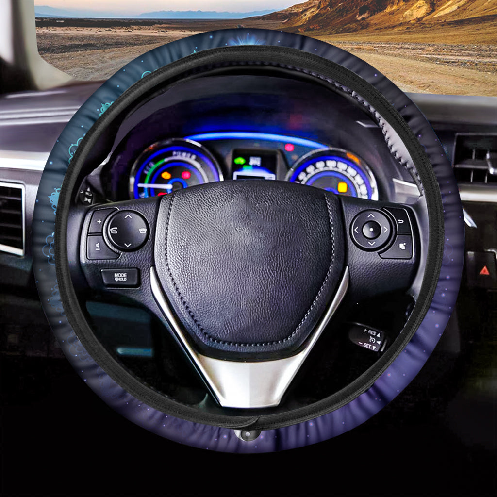 Nine Chakras Aura Print Car Steering Wheel Cover