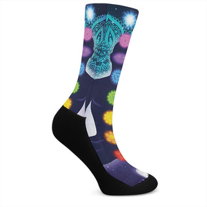 Nine Chakras Aura Print Crew Socks