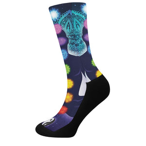 Nine Chakras Aura Print Crew Socks