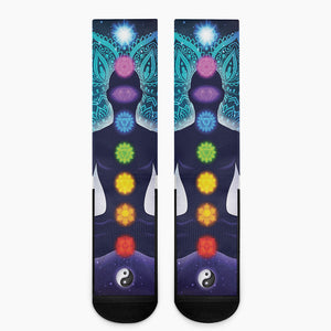 Nine Chakras Aura Print Crew Socks