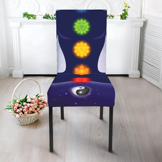Nine Chakras Aura Print Dining Chair Slipcover
