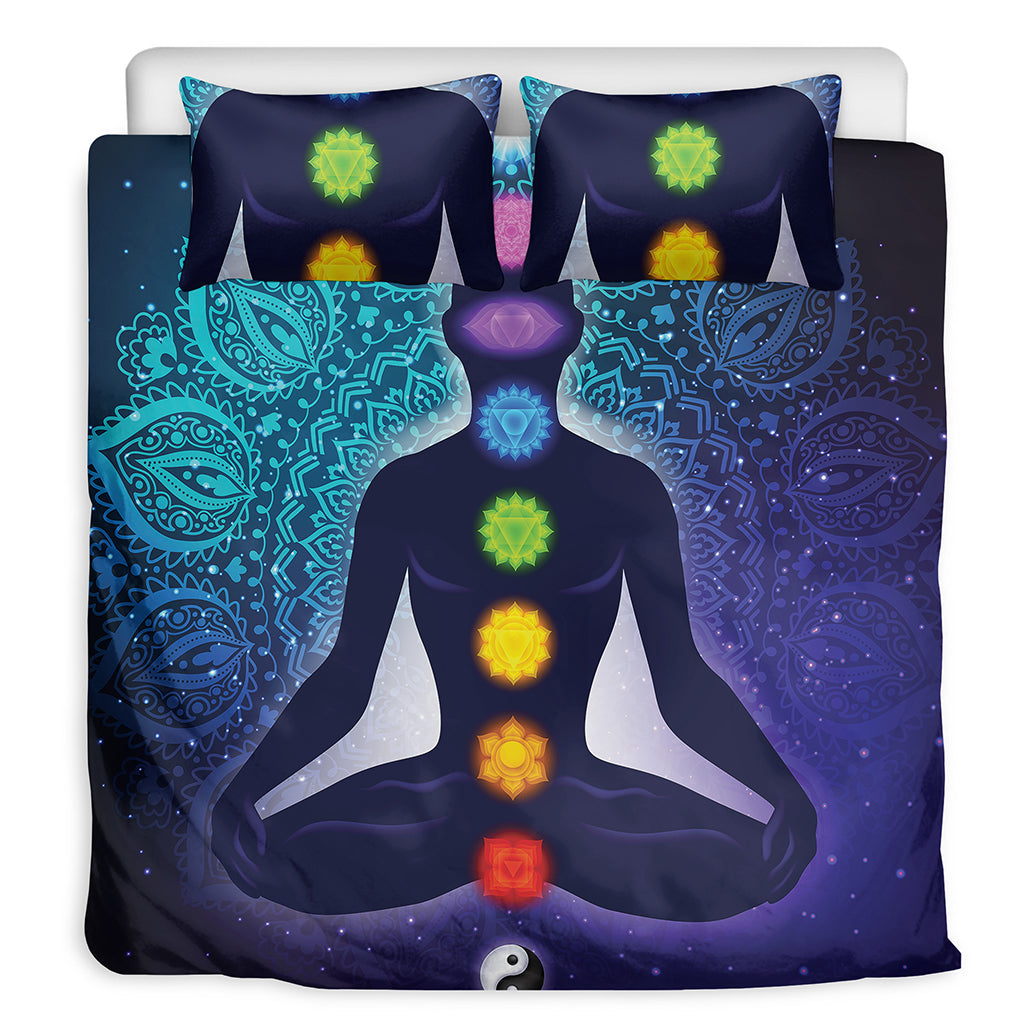 Nine Chakras Aura Print Duvet Cover Bedding Set