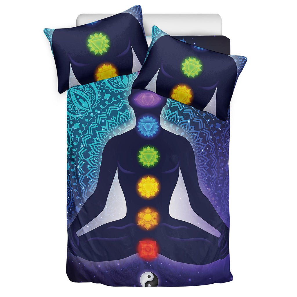 Nine Chakras Aura Print Duvet Cover Bedding Set