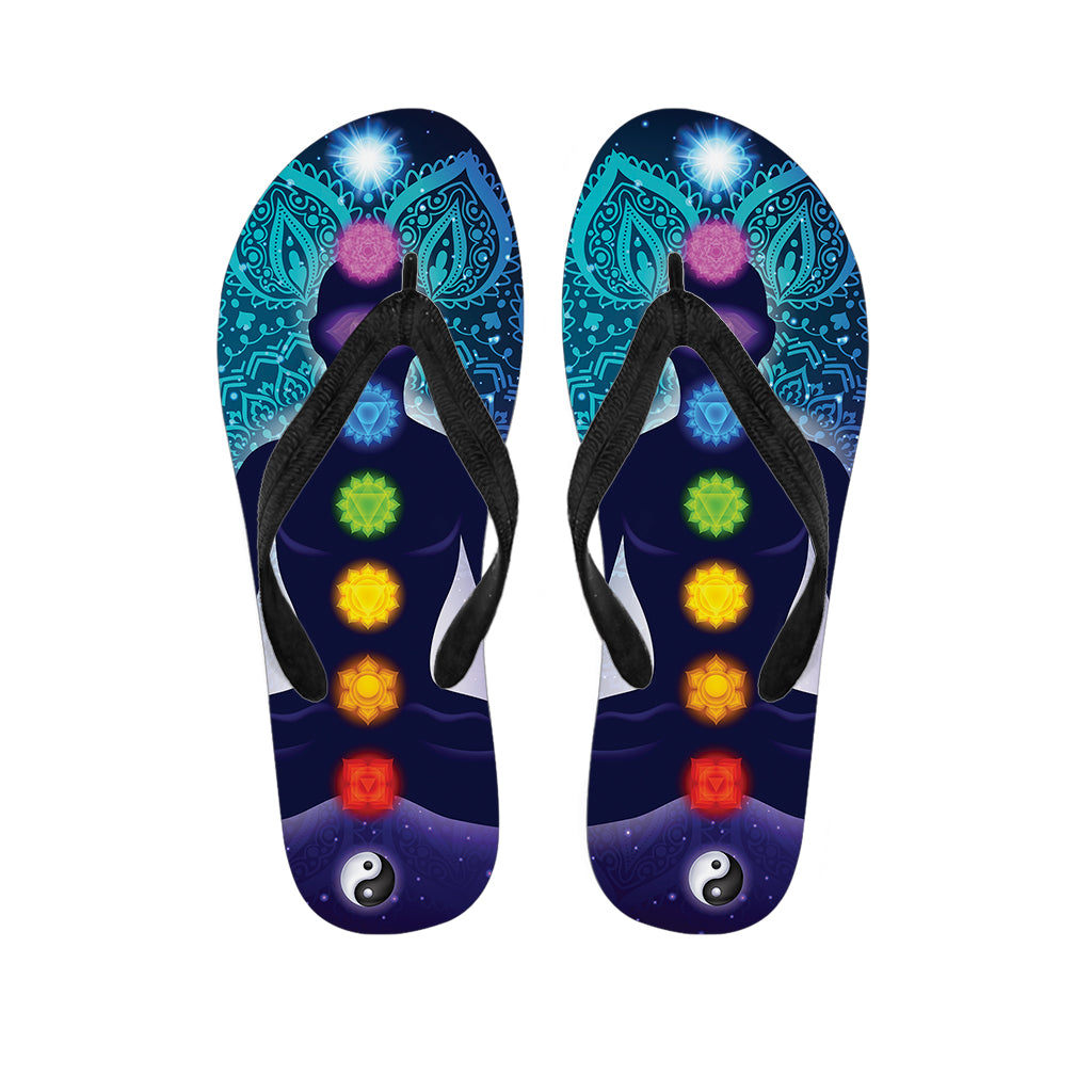 Nine Chakras Aura Print Flip Flops