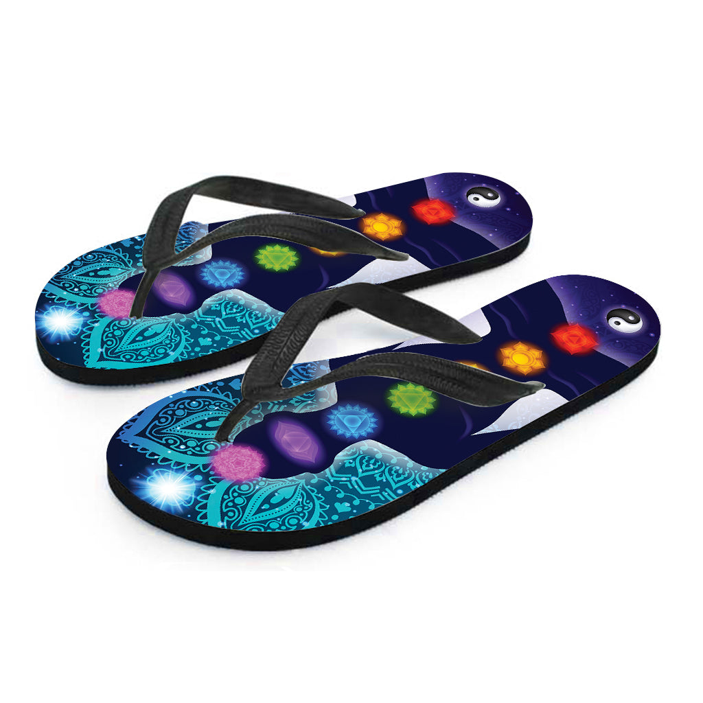 Nine Chakras Aura Print Flip Flops