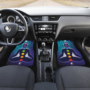 Nine Chakras Aura Print Front and Back Car Floor Mats