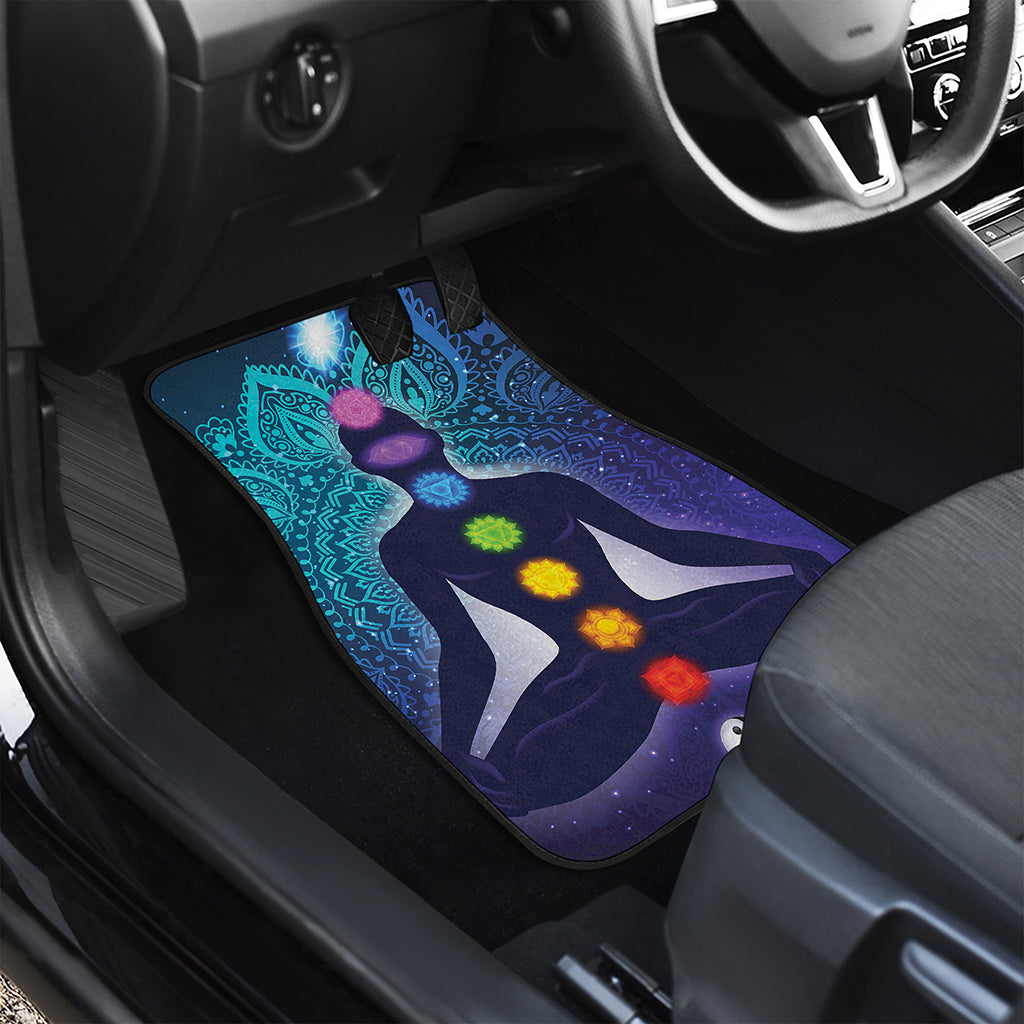 Nine Chakras Aura Print Front and Back Car Floor Mats