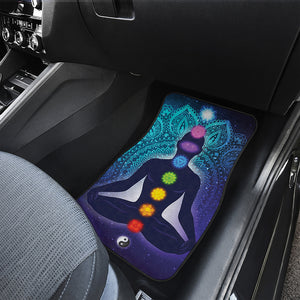 Nine Chakras Aura Print Front and Back Car Floor Mats