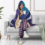 Nine Chakras Aura Print Hooded Blanket