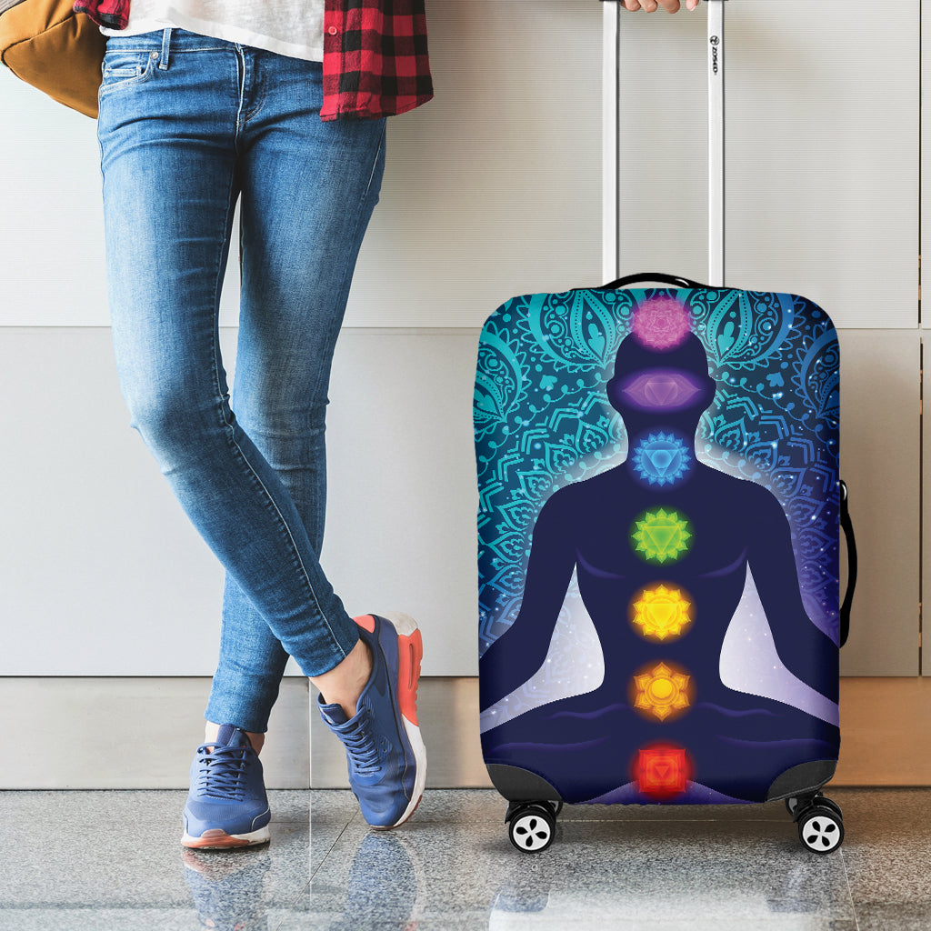 Nine Chakras Aura Print Luggage Cover