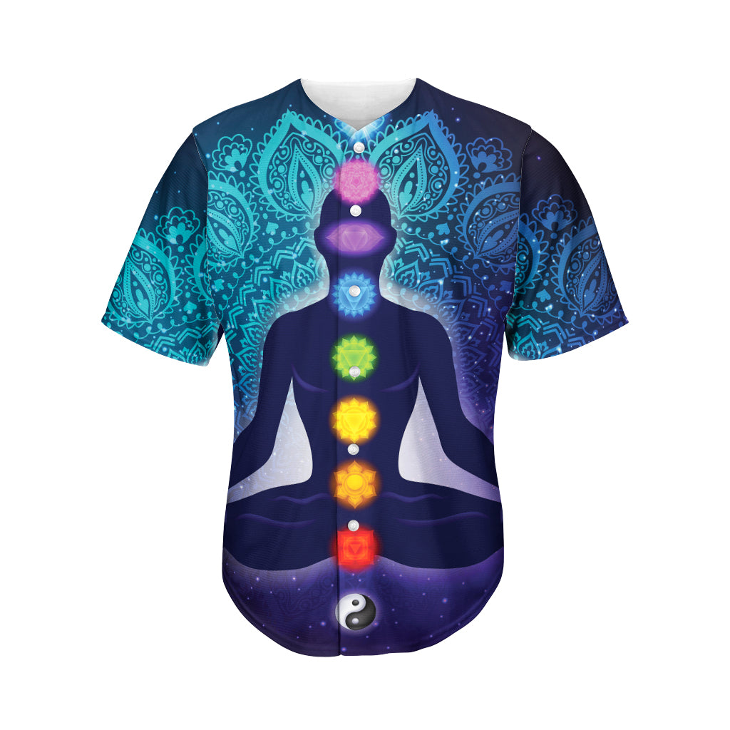 Nine Chakras Aura Print Men's Baseball Jersey