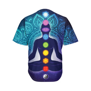 Nine Chakras Aura Print Men's Baseball Jersey