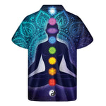 Nine Chakras Aura Print Men's Short Sleeve Shirt