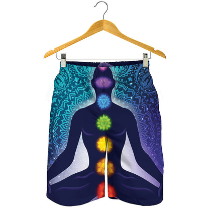 Nine Chakras Aura Print Men's Shorts