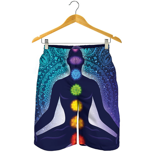 Nine Chakras Aura Print Men's Shorts