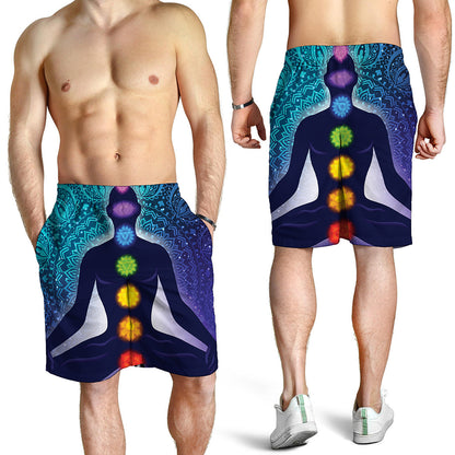 Nine Chakras Aura Print Men's Shorts