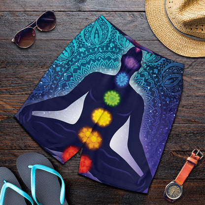 Nine Chakras Aura Print Men's Shorts