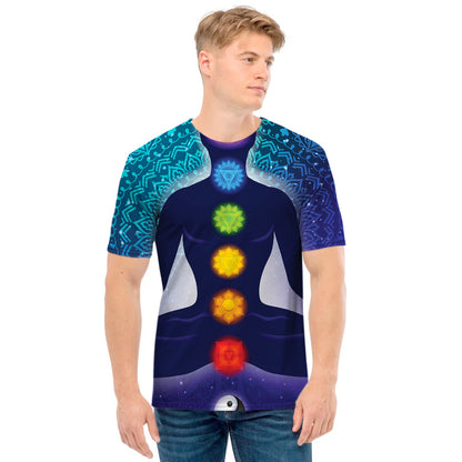 Nine Chakras Aura Print Men's T-Shirt