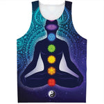 Nine Chakras Aura Print Men's Tank Top