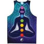 Nine Chakras Aura Print Men's Tank Top
