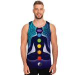 Nine Chakras Aura Print Men's Tank Top
