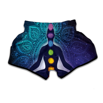 Nine Chakras Aura Print Muay Thai Boxing Shorts