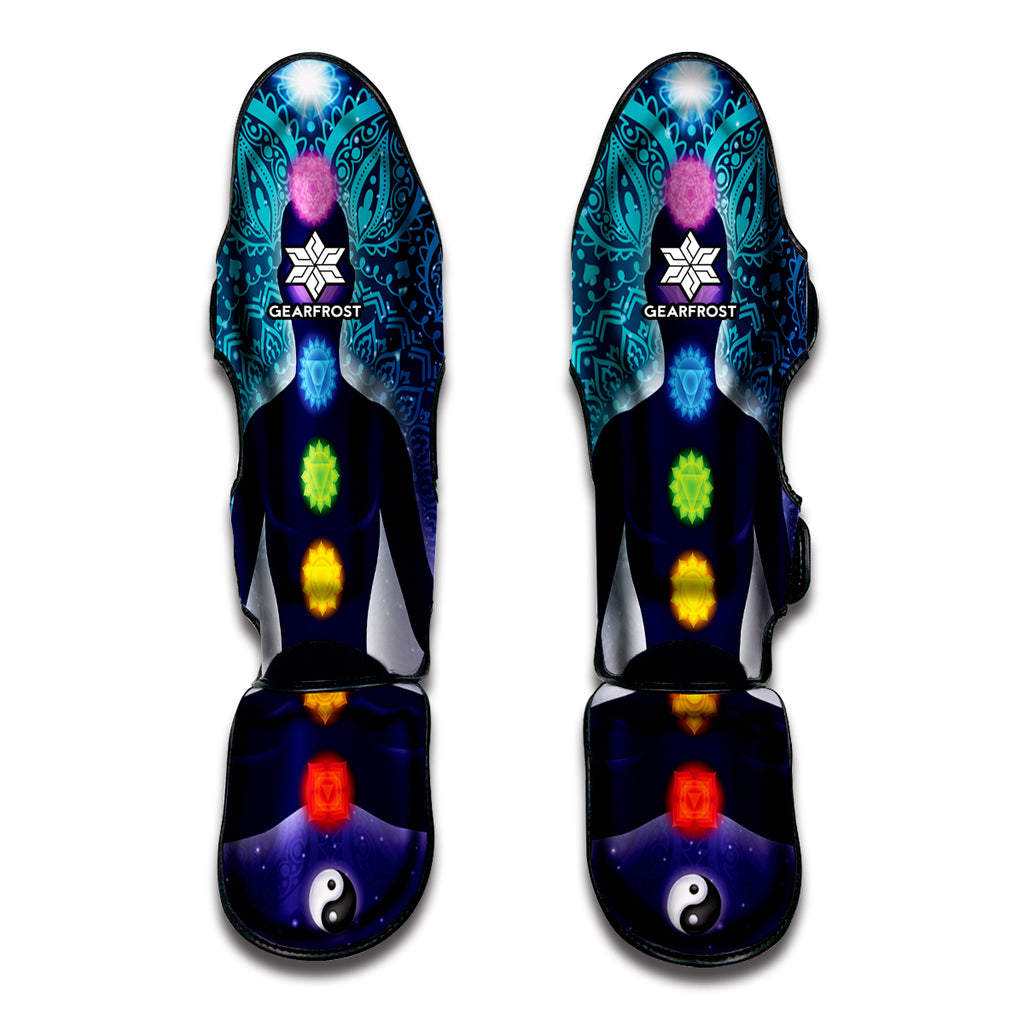 Nine Chakras Aura Print Muay Thai Shin Guard