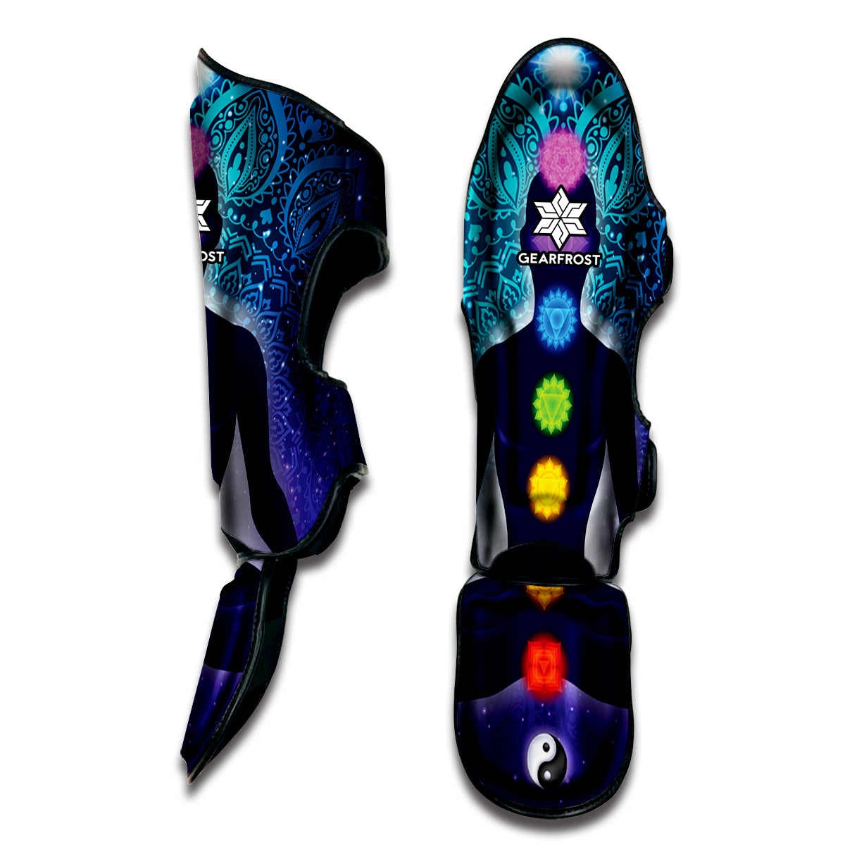 Nine Chakras Aura Print Muay Thai Shin Guard