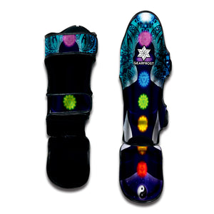 Nine Chakras Aura Print Muay Thai Shin Guard