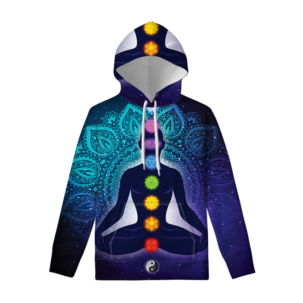Nine Chakras Aura Print Pullover Hoodie