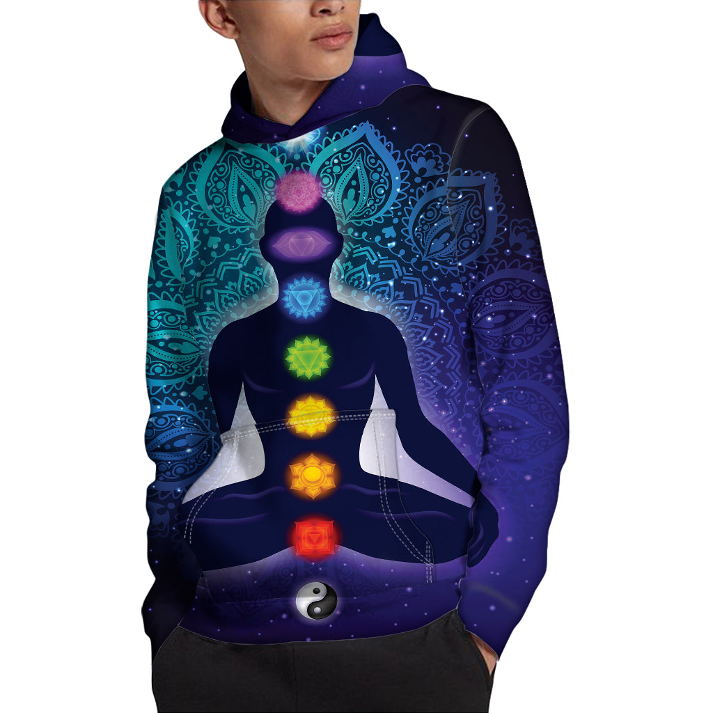 Nine Chakras Aura Print Pullover Hoodie