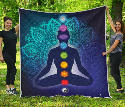 Nine Chakras Aura Print Quilt