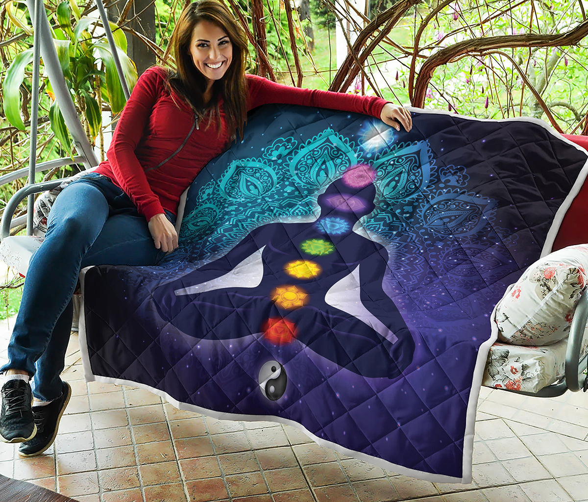 Nine Chakras Aura Print Quilt