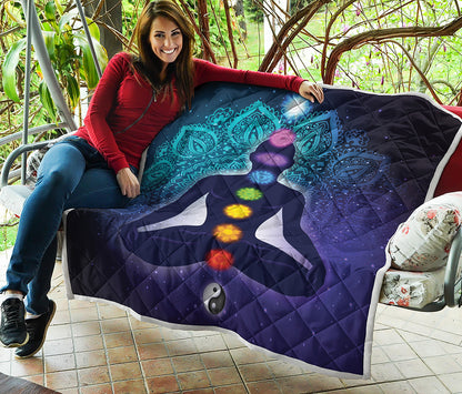 Nine Chakras Aura Print Quilt