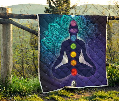 Nine Chakras Aura Print Quilt