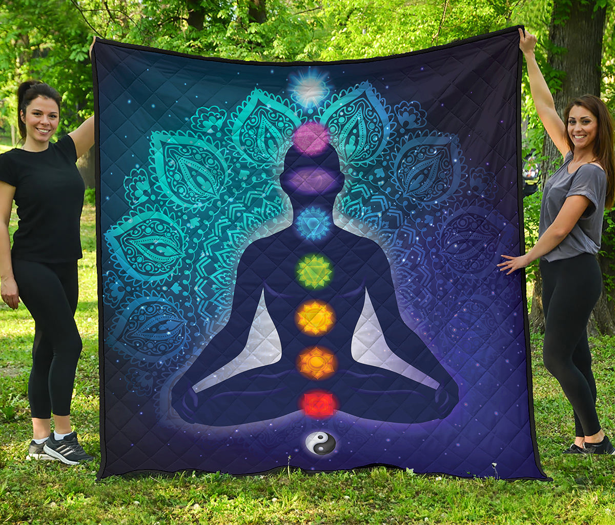 Nine Chakras Aura Print Quilt