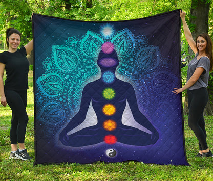 Nine Chakras Aura Print Quilt