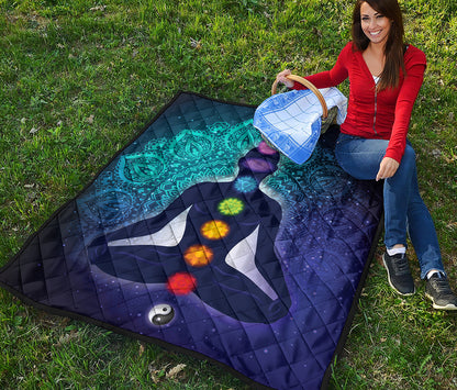 Nine Chakras Aura Print Quilt