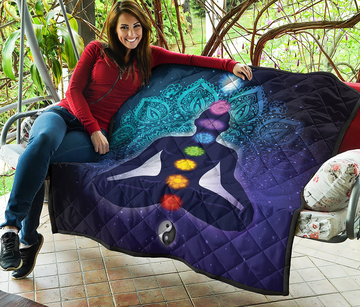 Nine Chakras Aura Print Quilt