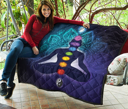 Nine Chakras Aura Print Quilt